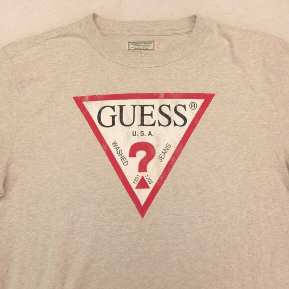Guess Casual Graphic Short Sleeve Crew Neck T Shirt Mens Size Large L Gray - Picture 1 of 9